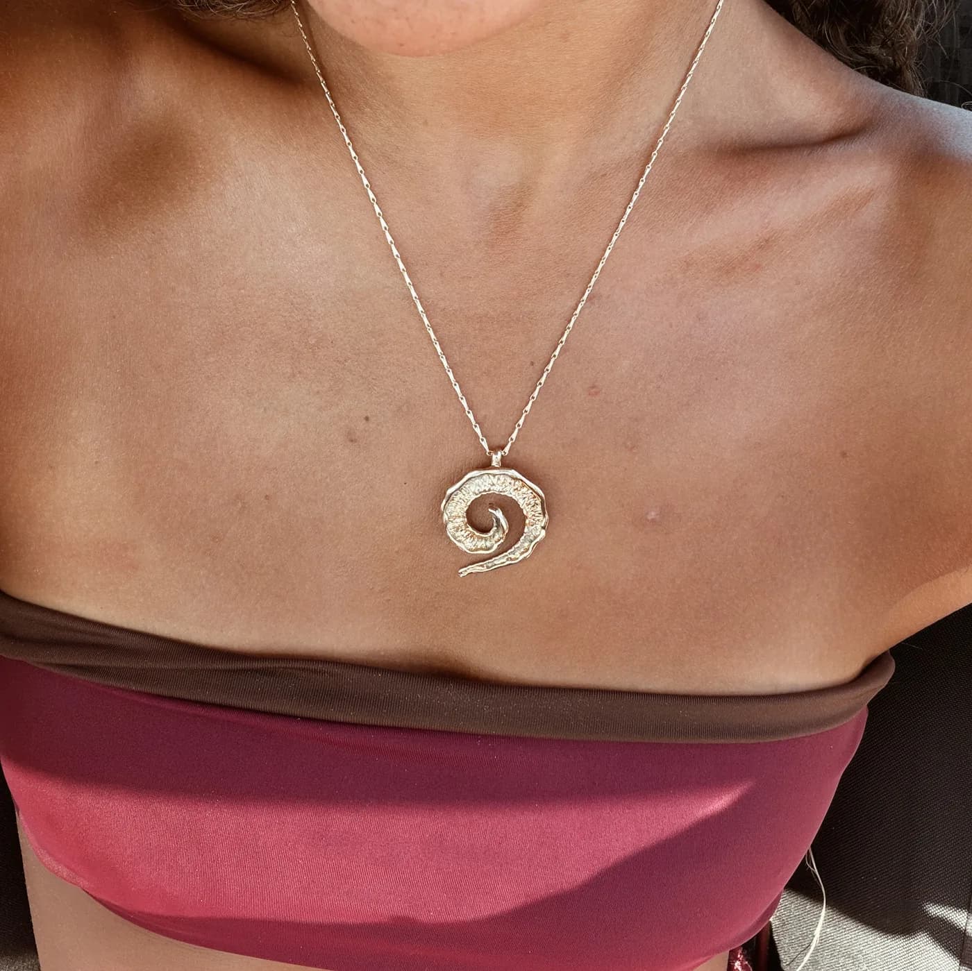 Curl necklace, שרשרת כסף 925 או ציפוי זהב – תמונה 3