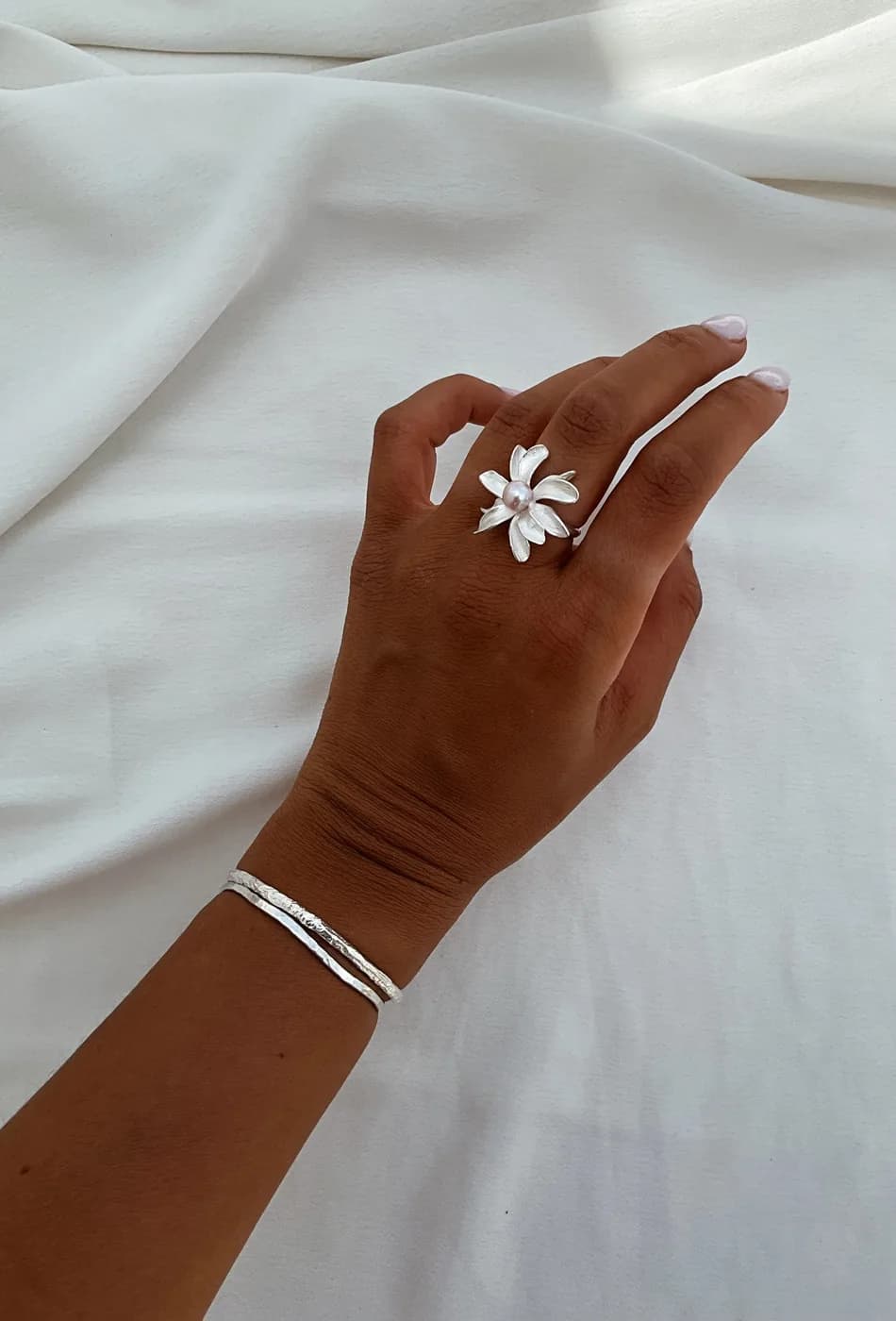 Flower ring, טבעת כסף 925 או ציפוי זהב – תמונה 5