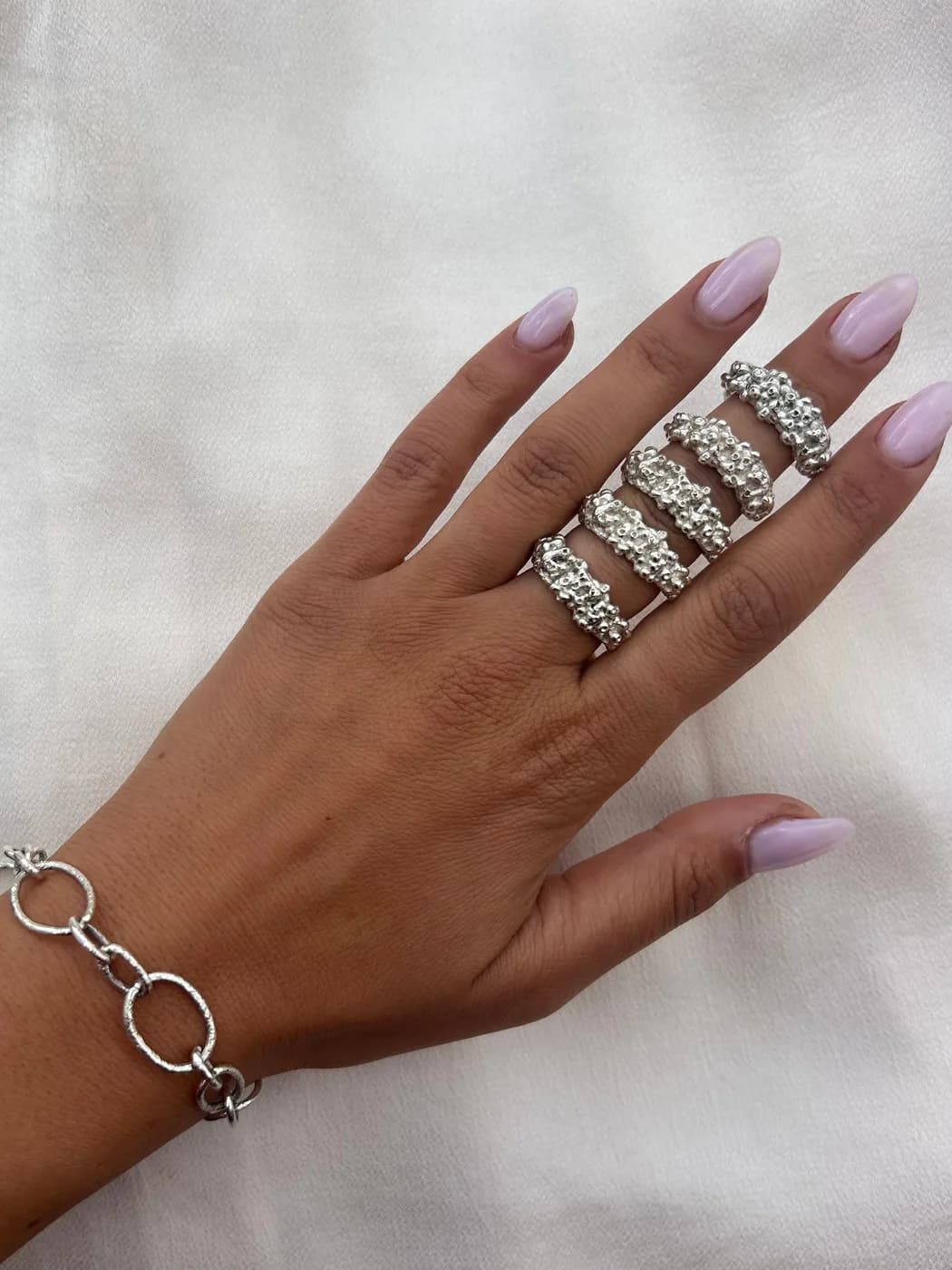 Mesh Ring, טבעת כסף 925 או ציפוי זהב – תמונה 3