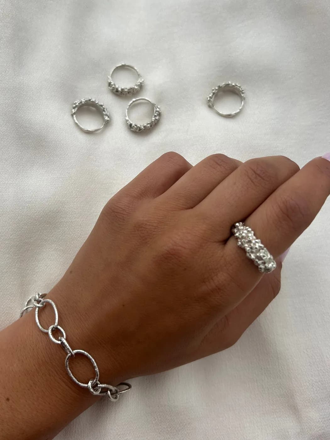 Mesh Ring, טבעת כסף 925 או ציפוי זהב – תמונה 4