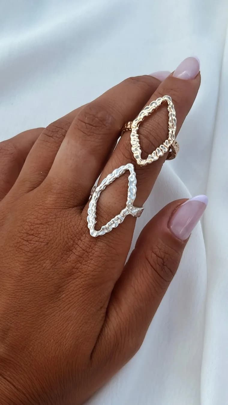 Nouni ring, טבעת כסף 925 או ציפוי זהב – תמונה 3