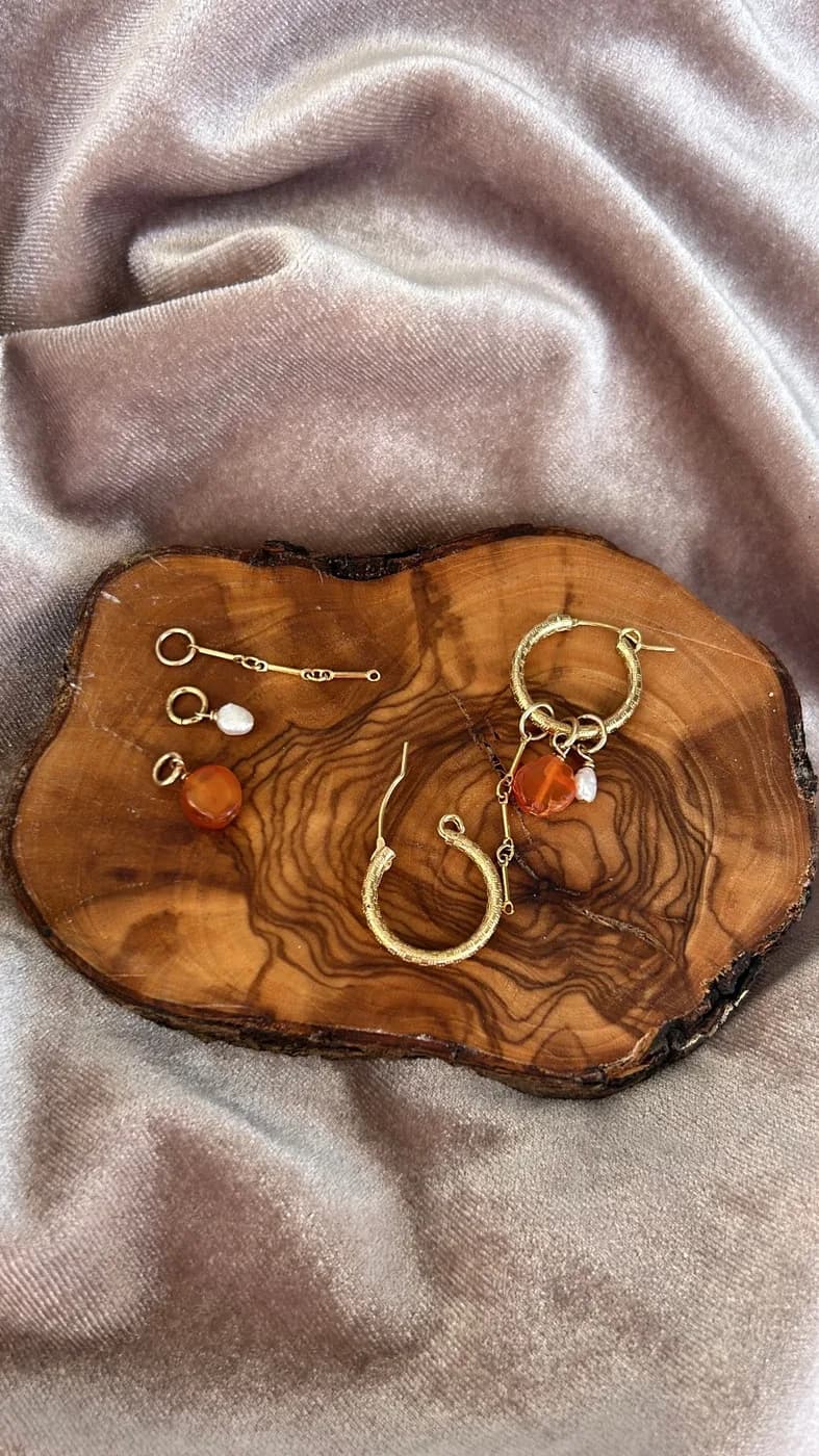 Orange agat earrings